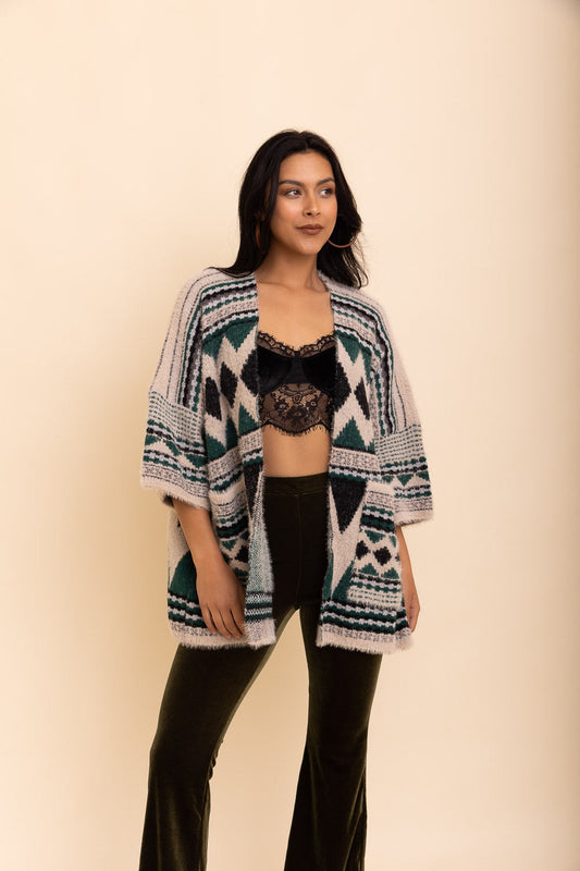 Aztec Dreams Faux Hair Pocket Ruana-Soul Flow Apparel