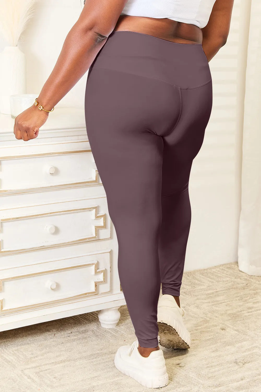 Double Take Wide Waistband Sports Leggings-Soul Flow Apparel