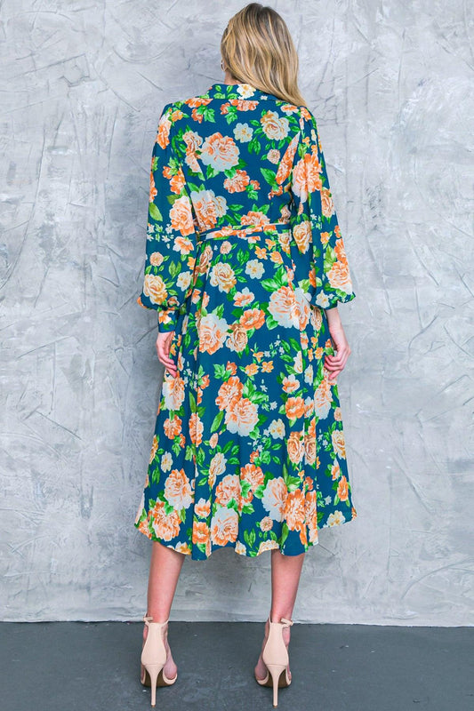 Bubbly Bliss Woven Midi Shirt Dress With Self Tie Sash