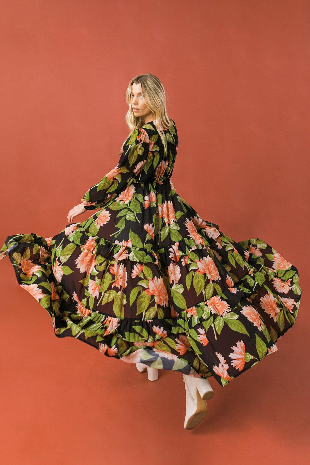 Bein With The Basics Woven Maxi Cover Up Empire Waist Tie Peasant Sleeves
