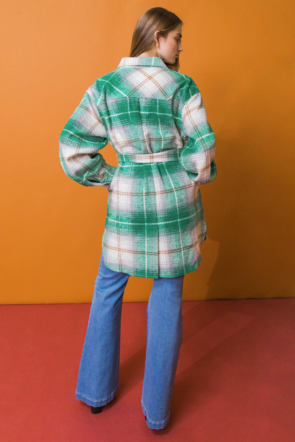 Sweet Evenings Woven Midi Jacket With Button Down Closure And Self Belt