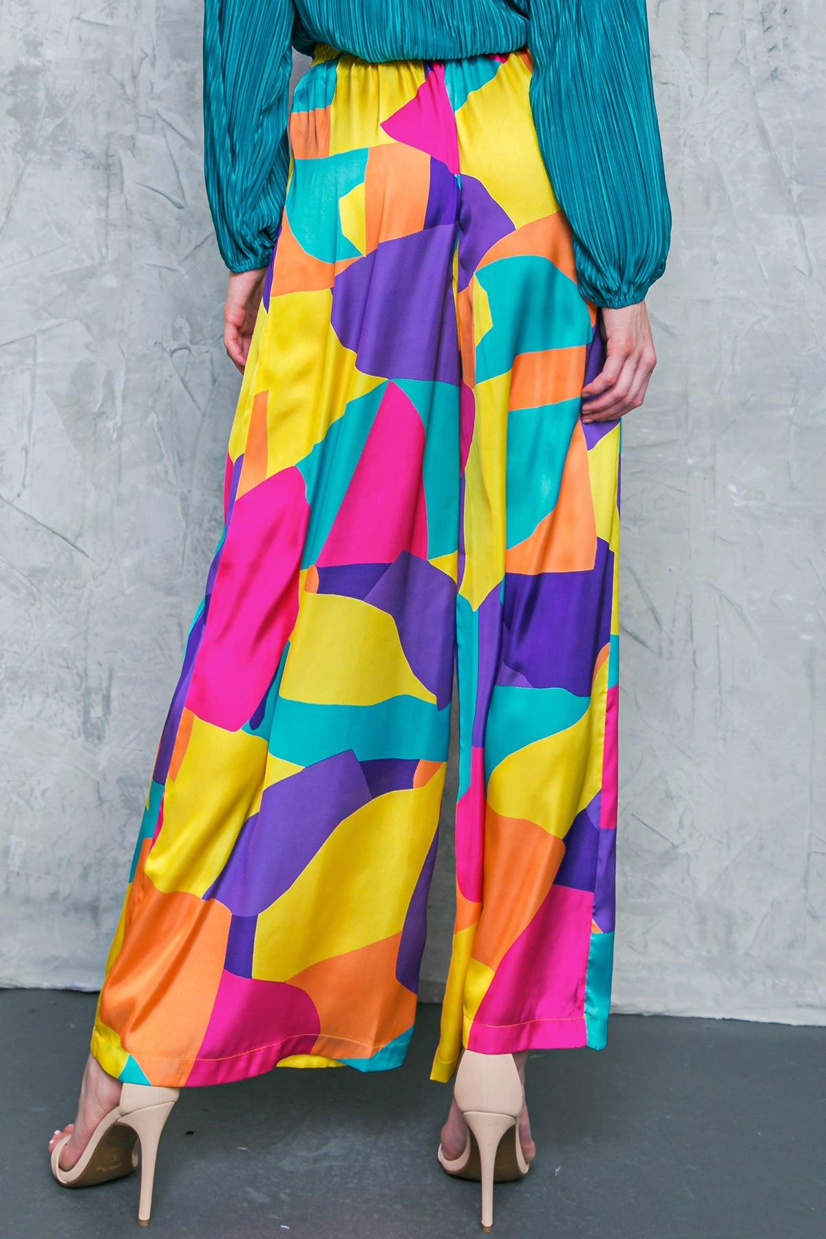 Follow The Flow Woven Pants Wide Leg With Elastic Waist And Tie