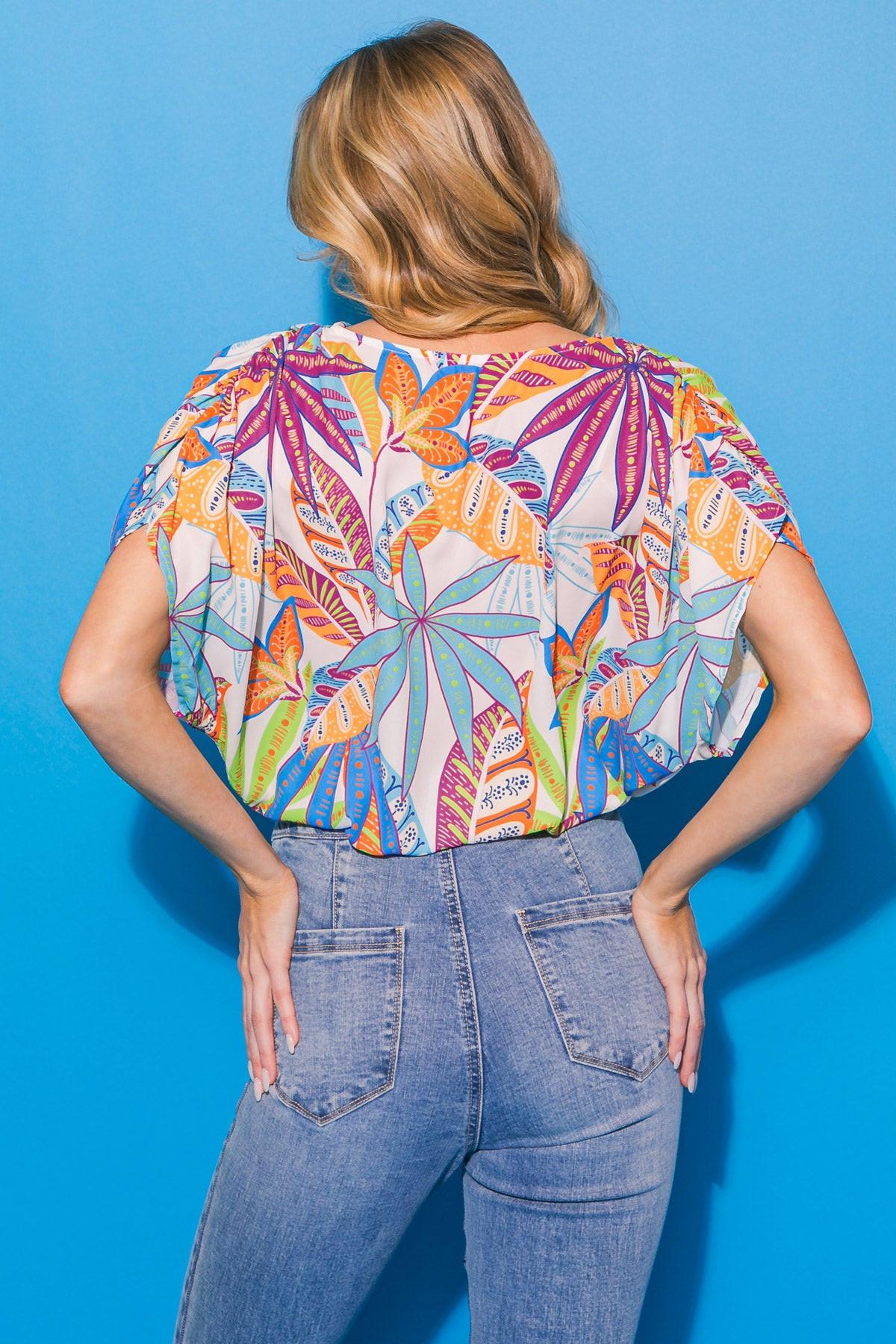 Take Notes Woven Bodysuit With Surplice Neckline And Pleated Shoulders