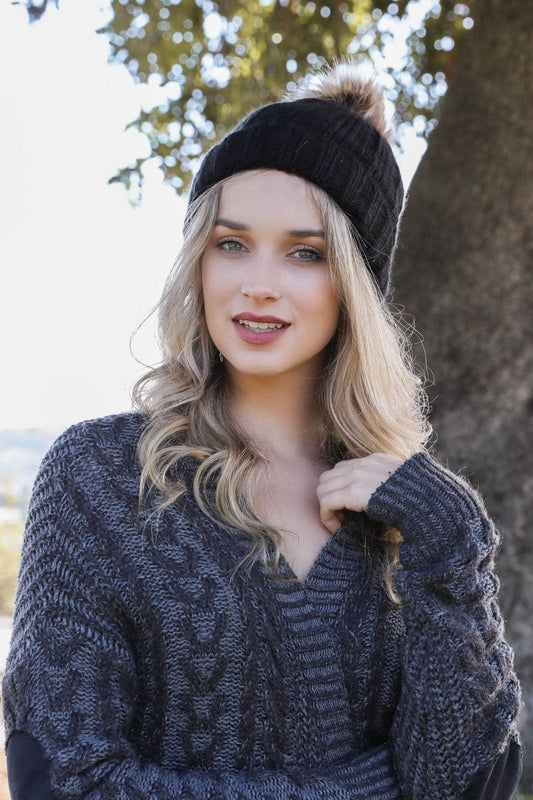 Soul Flow Apparel | Boho Basic Ribbed Pom Beanie