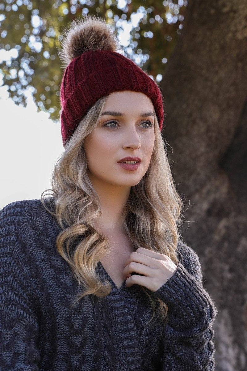 Soul Flow Apparel | Boho Basic Ribbed Pom Beanie
