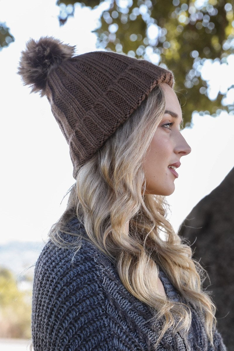 Soul Flow Apparel | Boho Basic Ribbed Pom Beanie