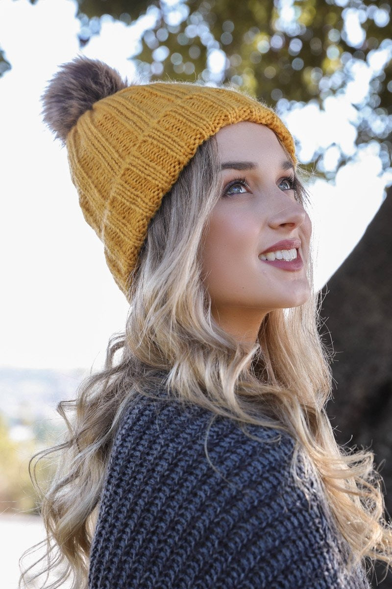 Soul Flow Apparel | Boho Basic Ribbed Pom Beanie