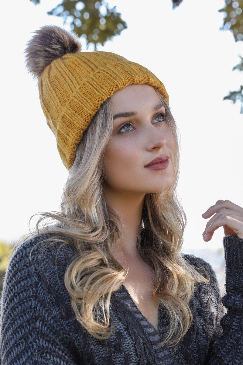 Soul Flow Apparel | Boho Basic Ribbed Pom Beanie