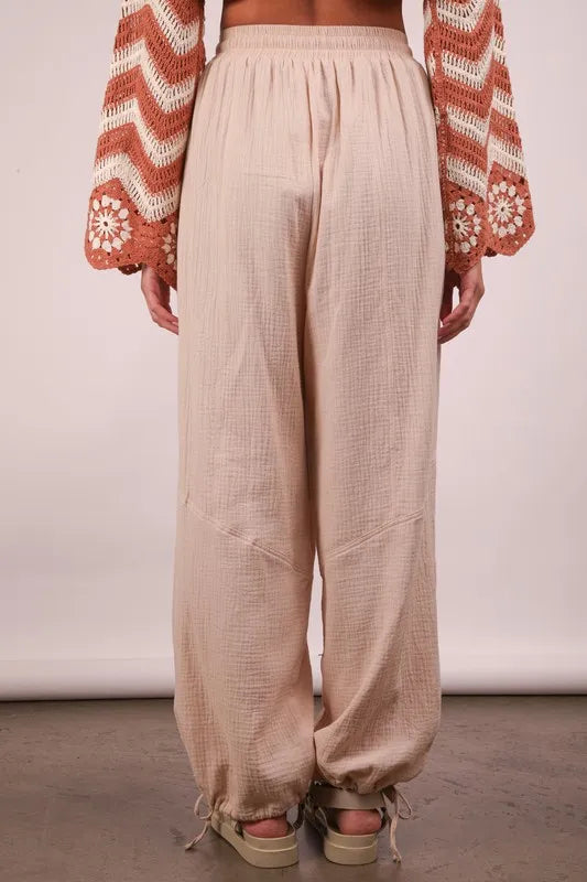 VERY J Wide Leg Gauze Solid Pants-Soul Flow Apparel