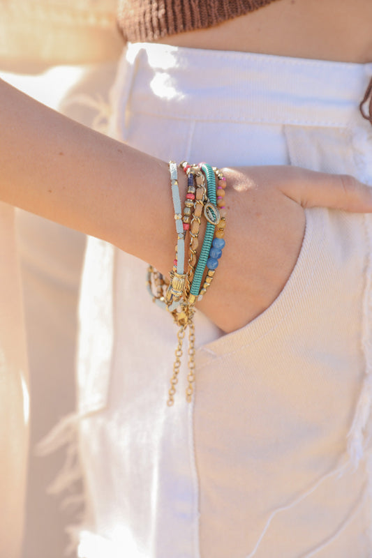 Beaded Gold Stacked Bracelet-Soul Flow Apparel