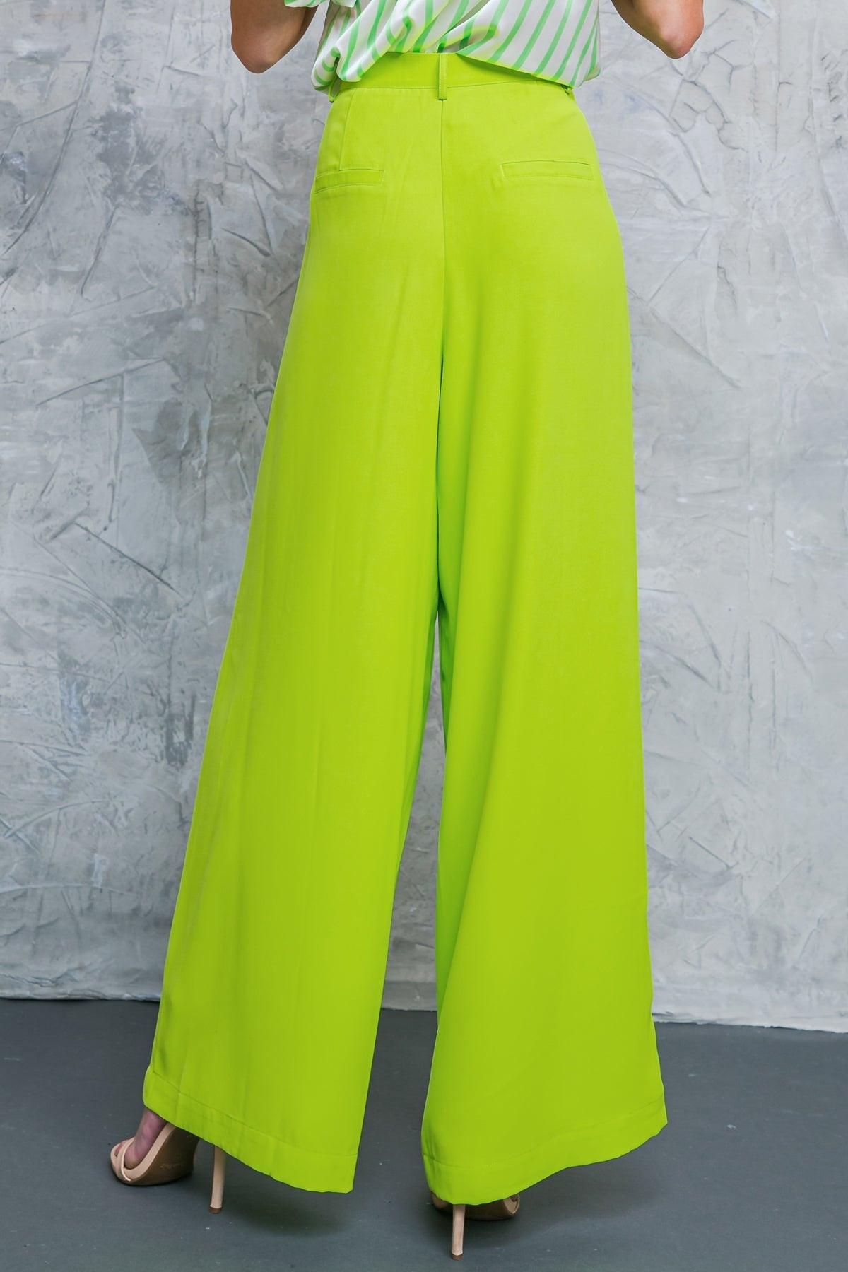 Upscale Aura Woven Pleated Wide Leg Trousers for Formal Wear