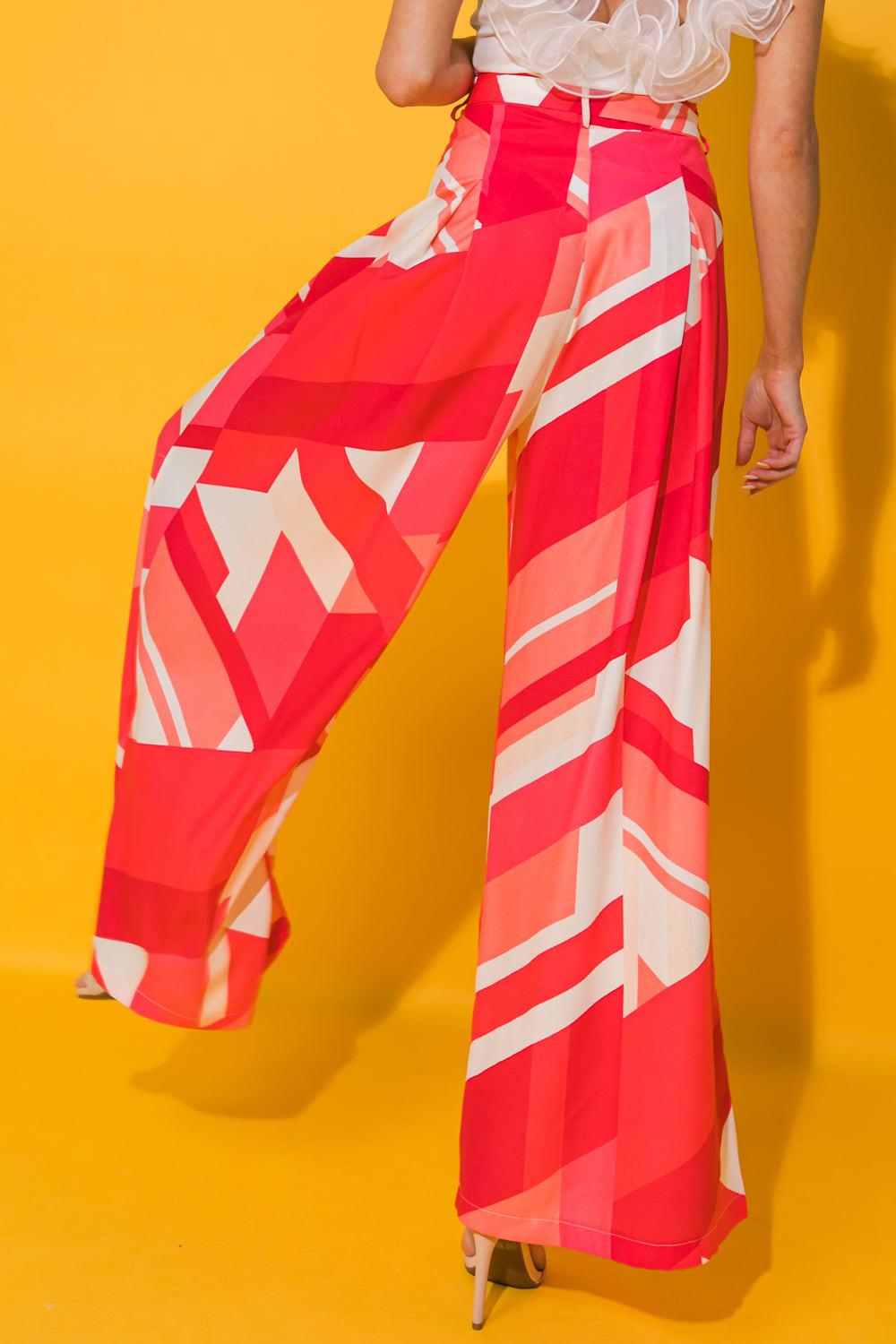 Good Times Only Wide Leg Woven Pants With Pleated Detail Side Zipper And Pockets