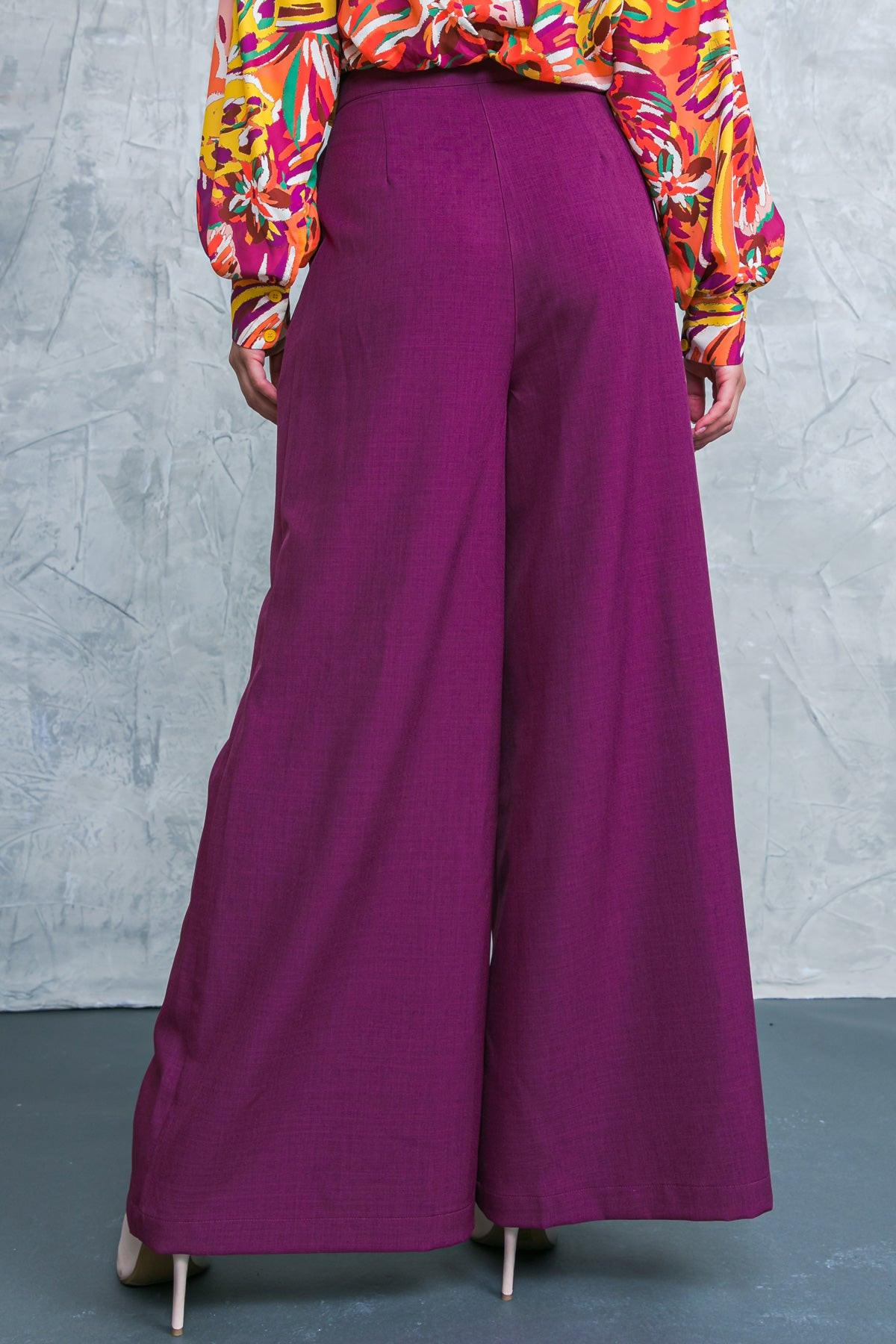 Delicate Feelings Woven Pants With Front Closure Front Pleats And Wide Leg