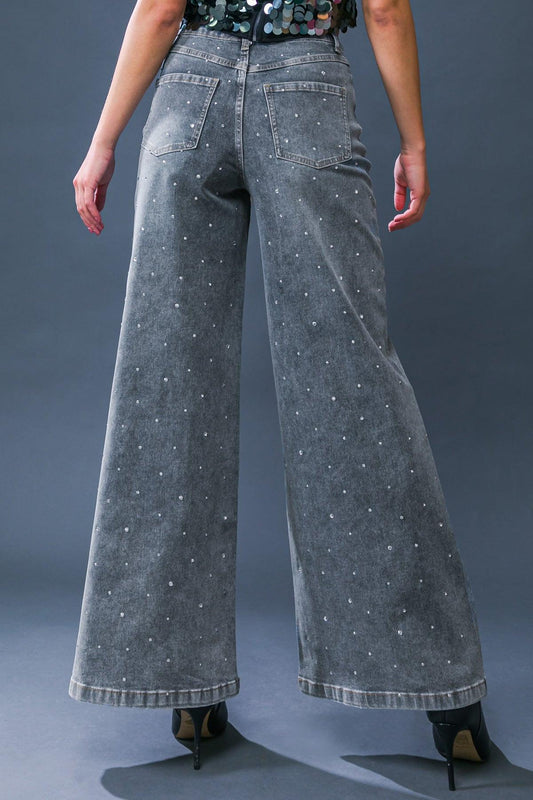 Take The Chance Denim Pants With Embellished Front Pockets Slim Fit