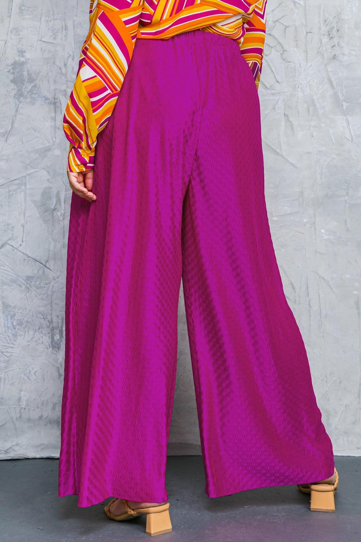 Regal Romance Woven Pants Elastic Waist Flattering Fit