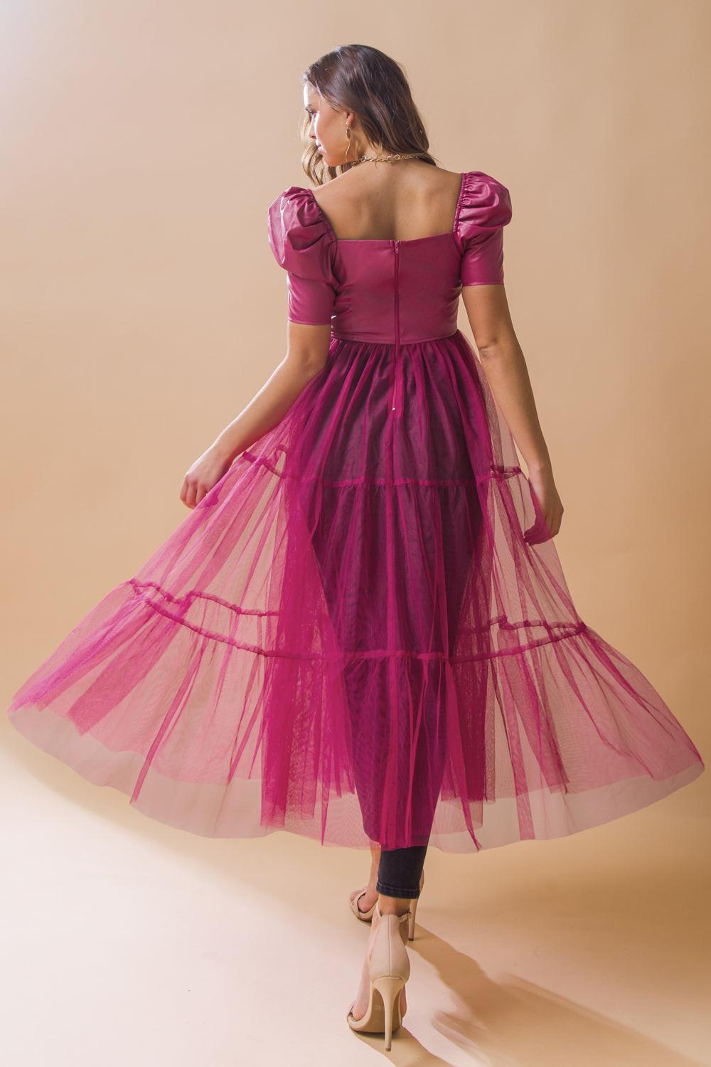 Enduring Love Maxi Top With Square Neckline V Cutout Puff Sleeves