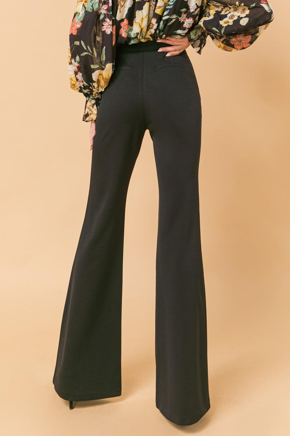 But Better Flare Pants High Rise Center Seam Faux Back Pockets