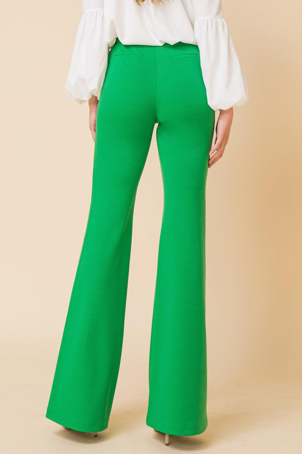 But Better Flare Pants High Rise Center Seam Faux Back Pockets