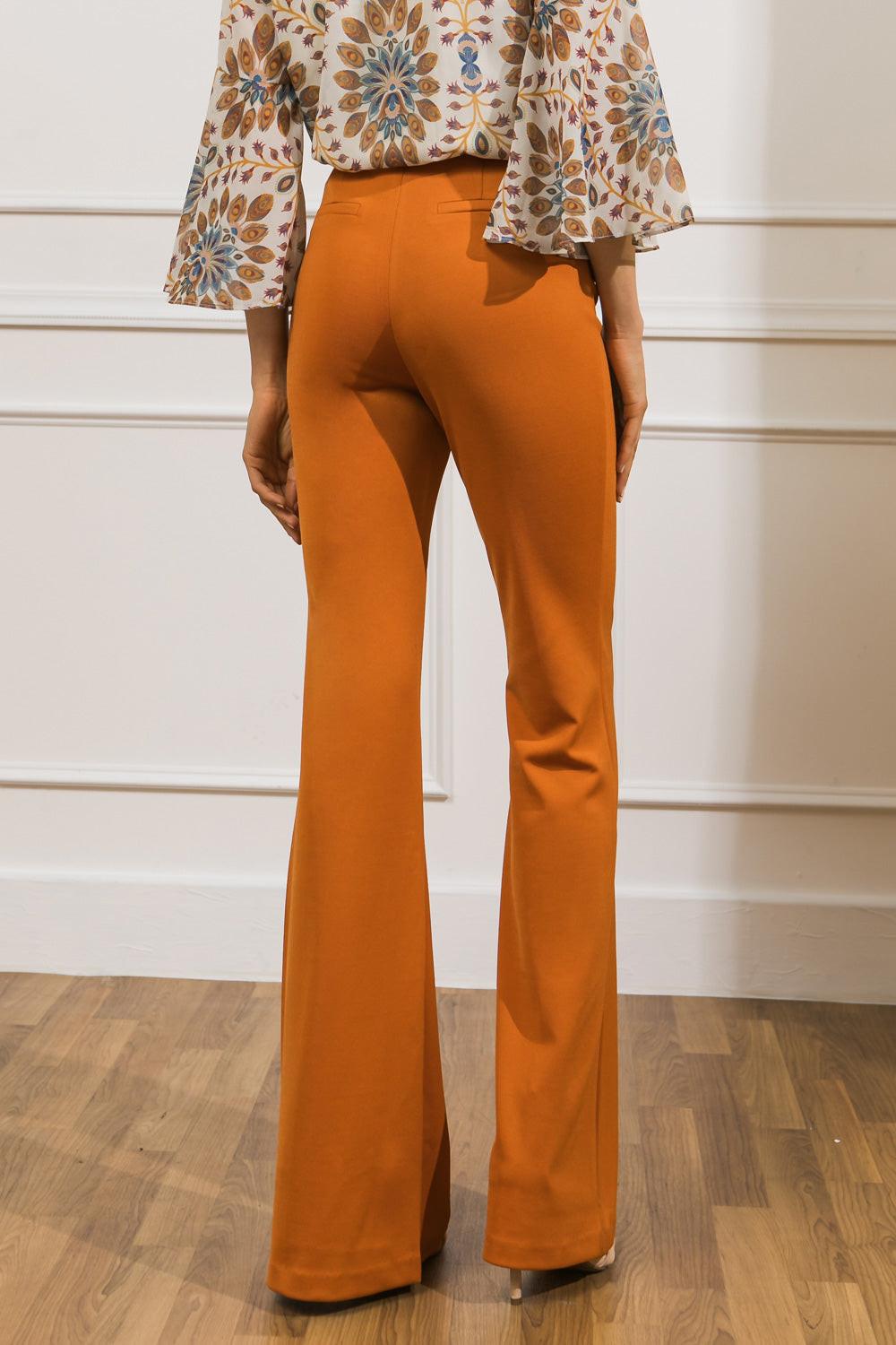 But Better Flare Pants High Rise Center Seam Faux Back Pockets