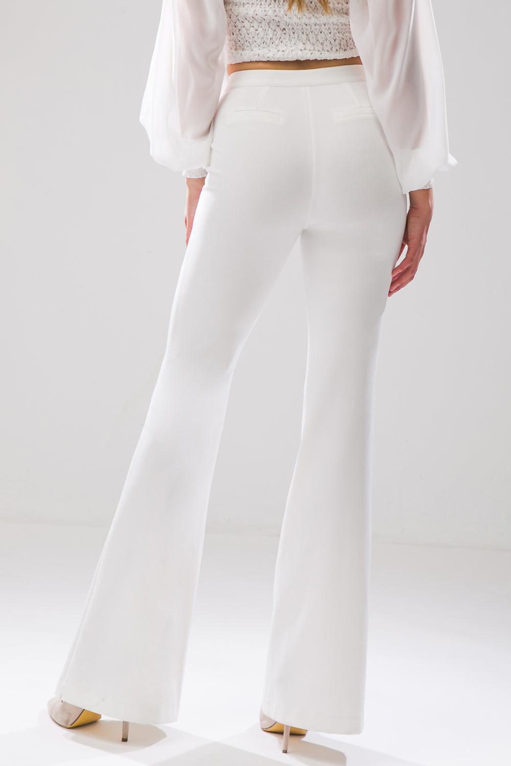 But Better Flare Pants High Rise Center Seam Faux Back Pockets