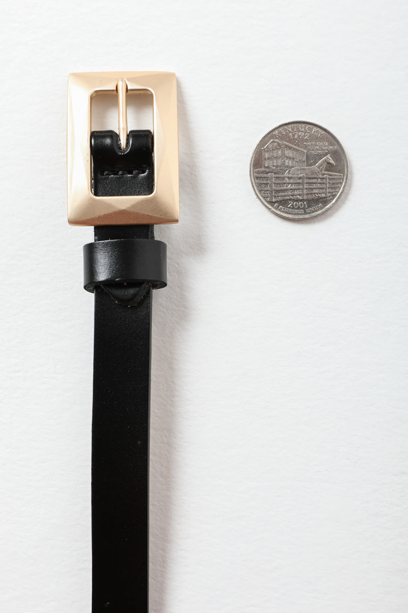 Gold Buckle Skinny Belt – Chic and Elegant-Soul Flow Apparel