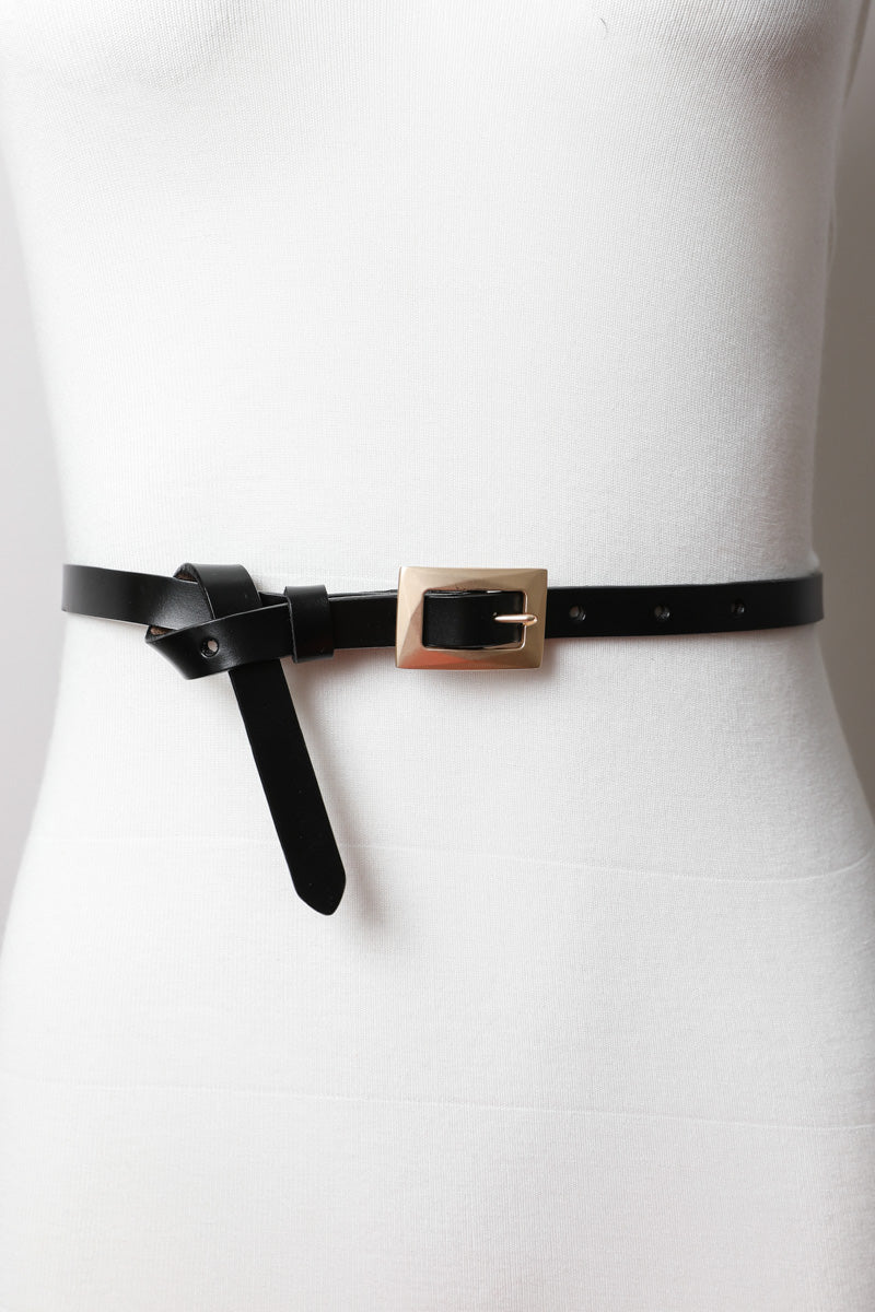 Gold Buckle Skinny Belt – Chic and Elegant-Soul Flow Apparel