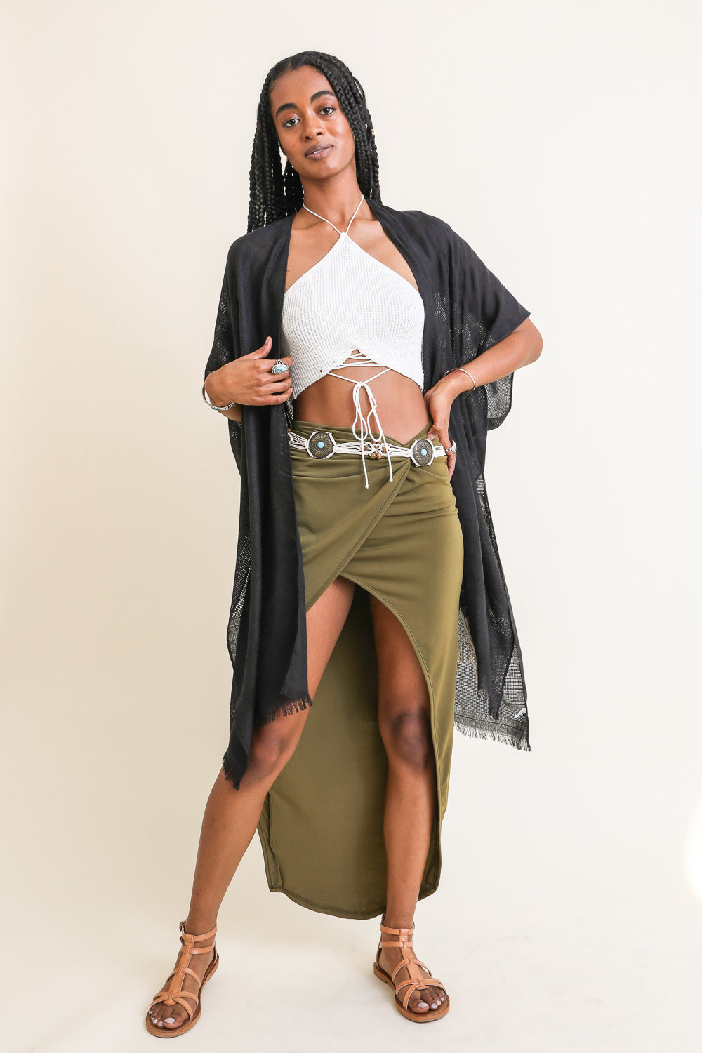 Diamond Embroidered Kimono-Soul Flow Apparel