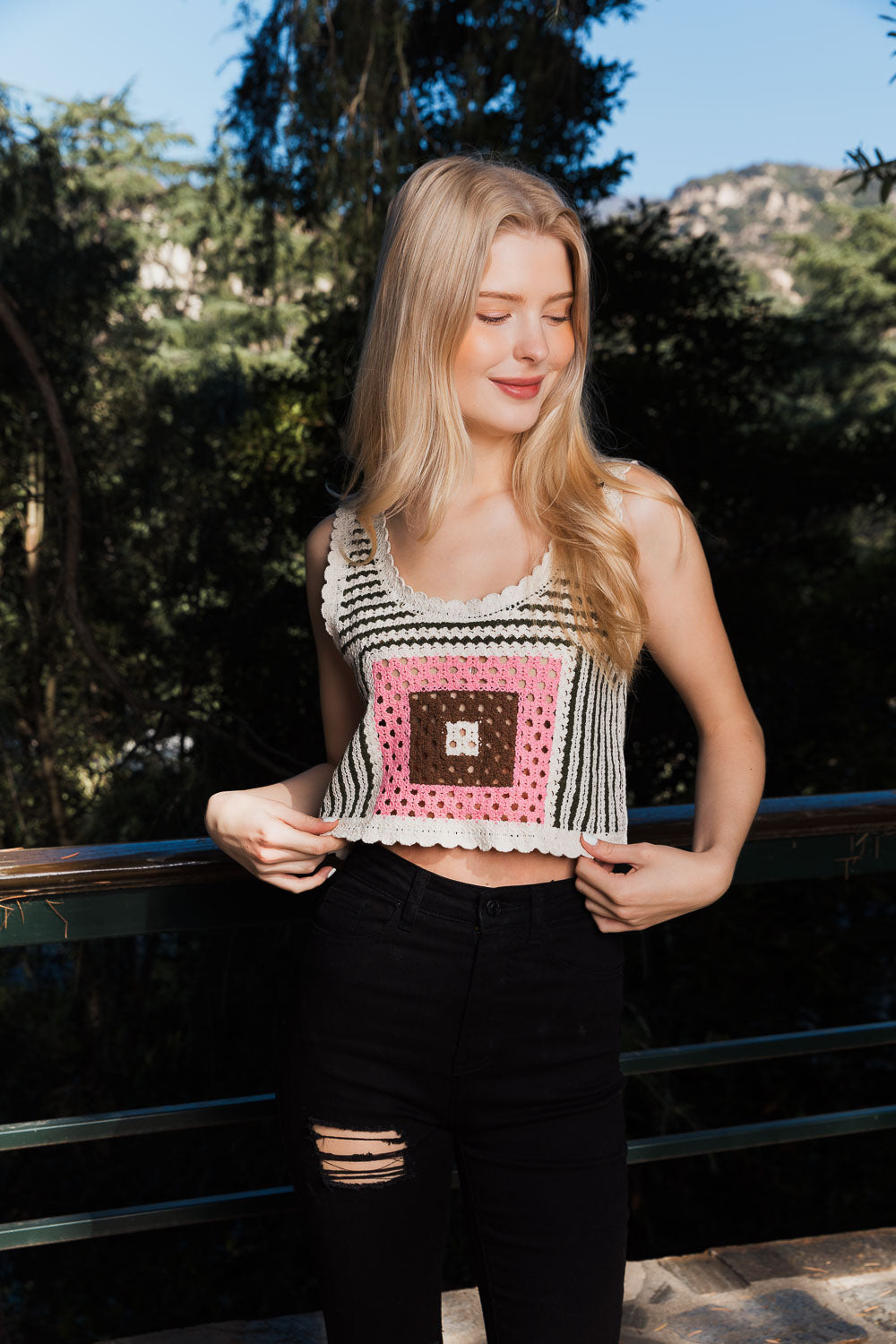 Bohemian Fusion Multi-Patterned Crochet Stitched Top-Soul Flow Apparel