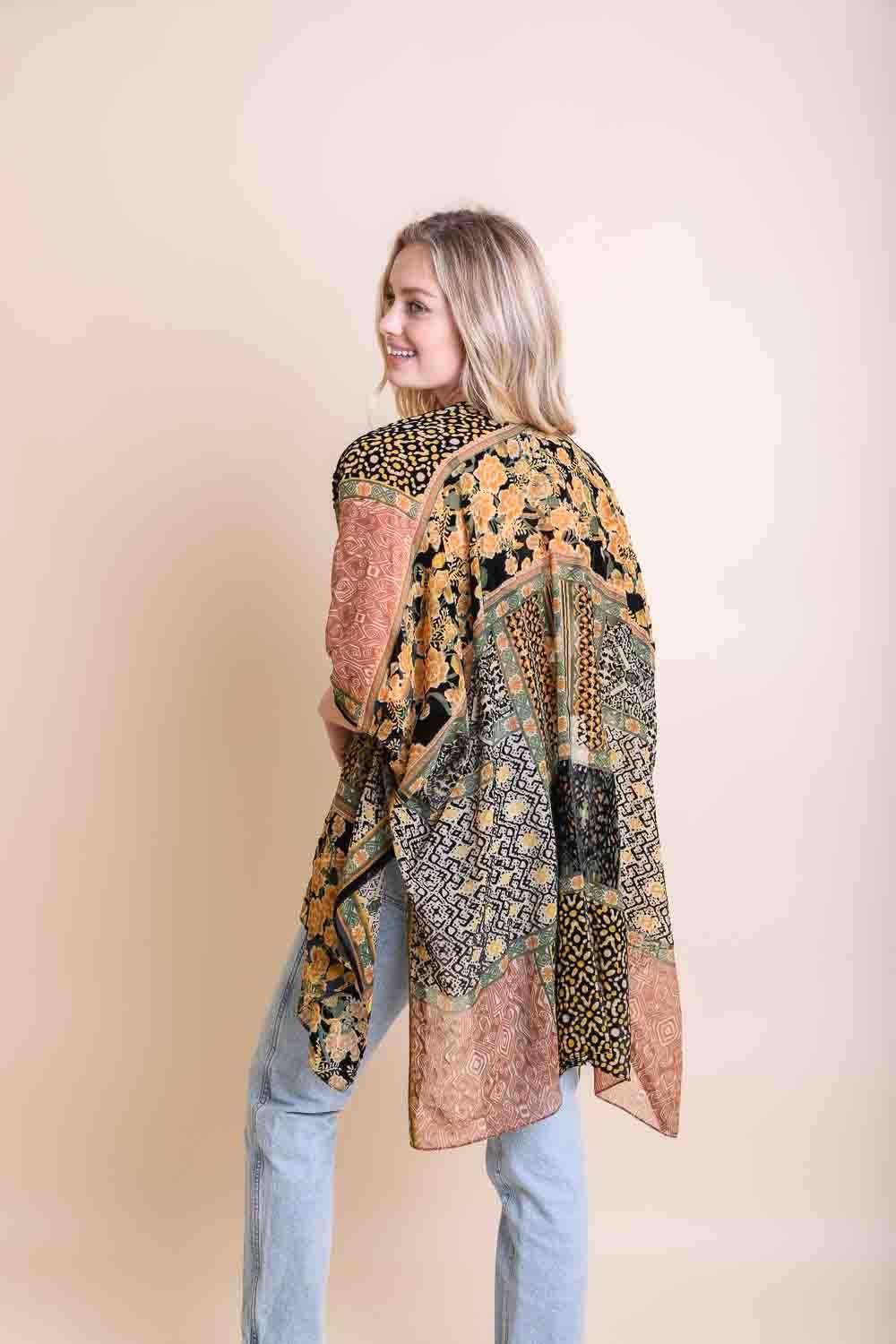 Bohemian Burnout Velvet Kimono-Soul Flow Apparel
