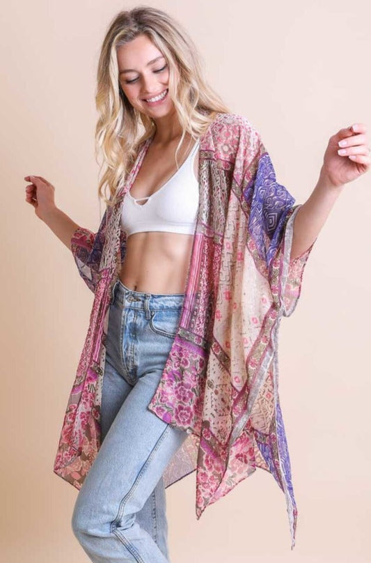 Bohemian Burnout Velvet Kimono-Soul Flow Apparel