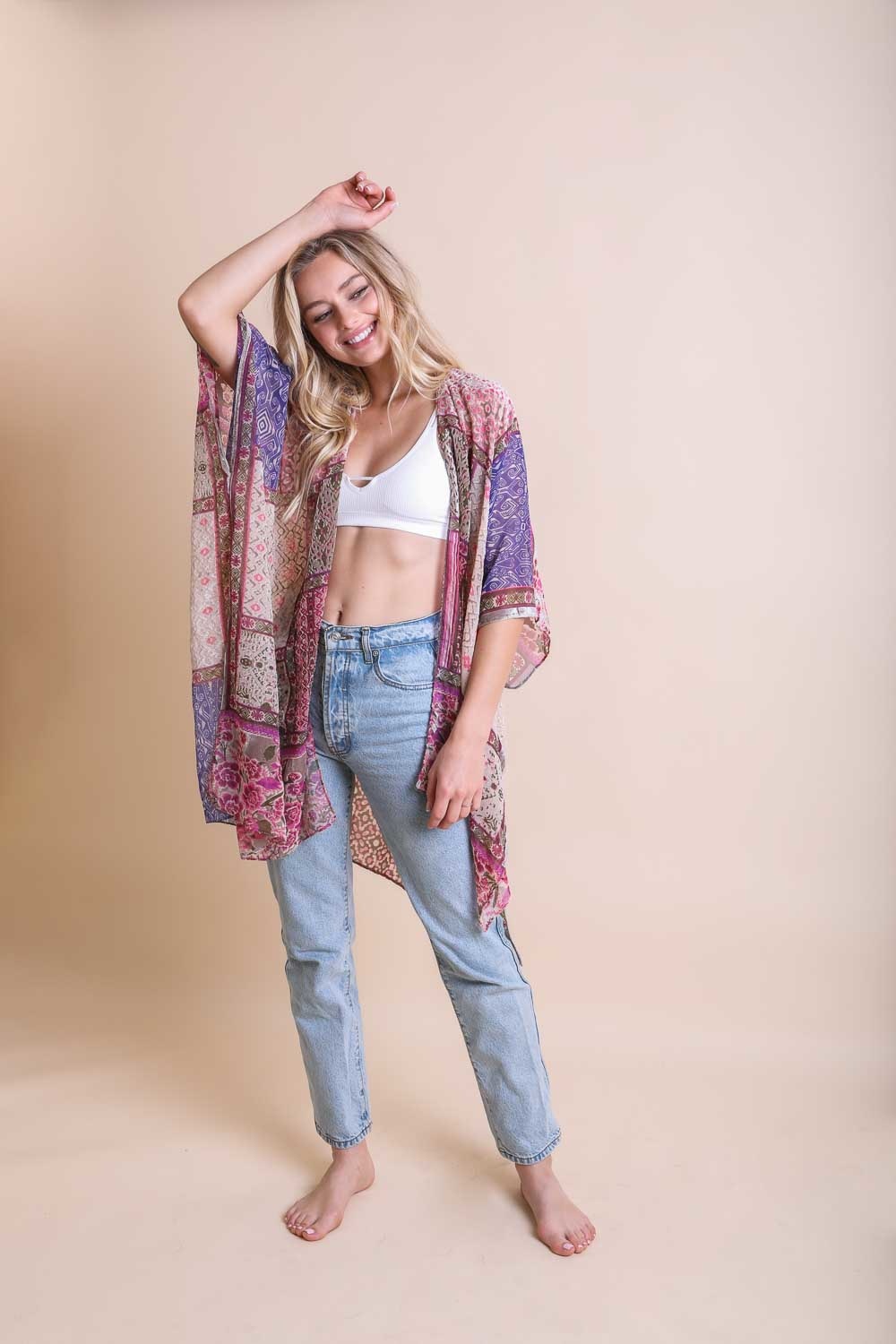 Bohemian Burnout Velvet Kimono-Soul Flow Apparel