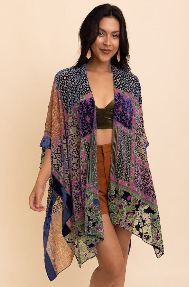Boho Bliss Burnout Velvet Kimono-Soul Flow Apparel