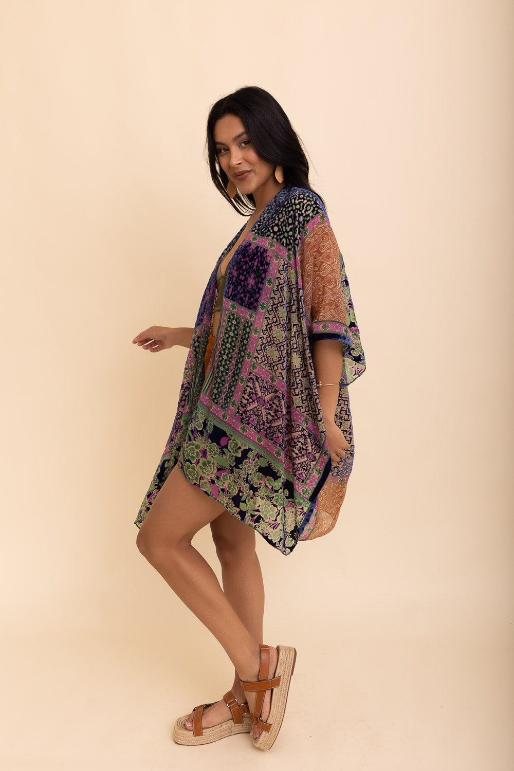 Boho Bliss Burnout Velvet Kimono-Soul Flow Apparel