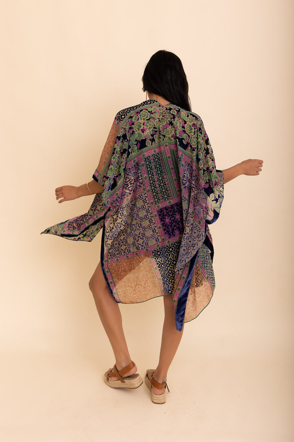 Boho Bliss Burnout Velvet Kimono-Soul Flow Apparel