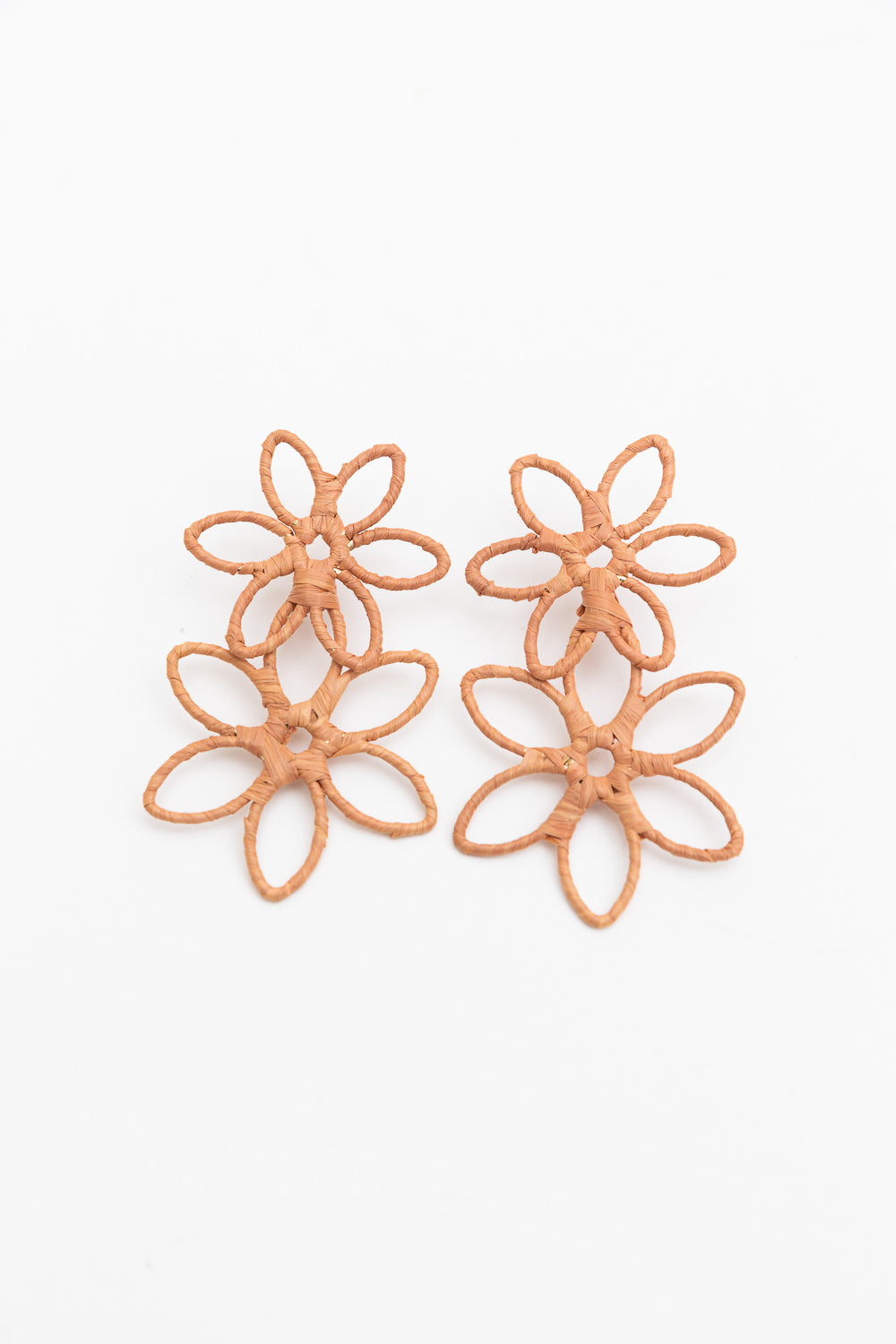 Boho Bloom Raffia Drop Earrings-Soul Flow Apparel