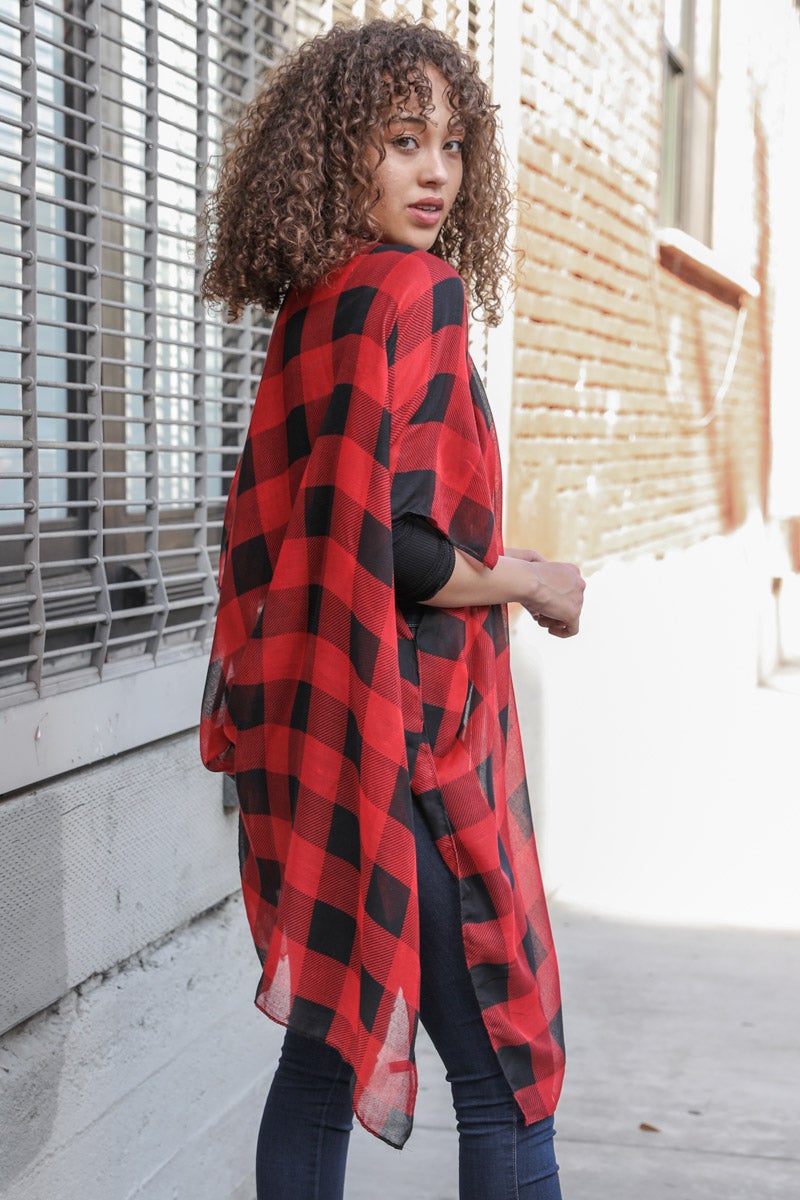 Lightweight Buffalo Check Kimono-Soul Flow Apparel