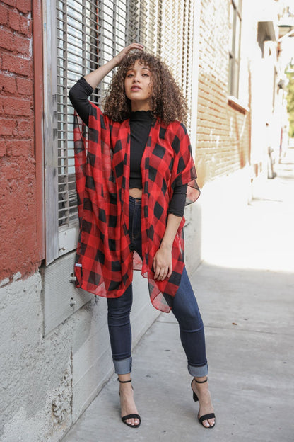 Classic Buffalo Check Kimono-Soul Flow Apparel