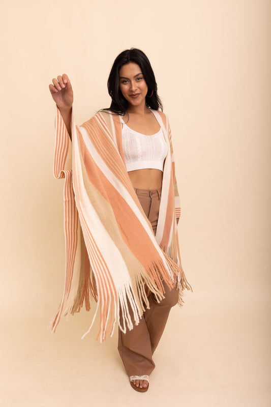 Boho Chic Frayed Edge Ruana-Soul Flow Apparel