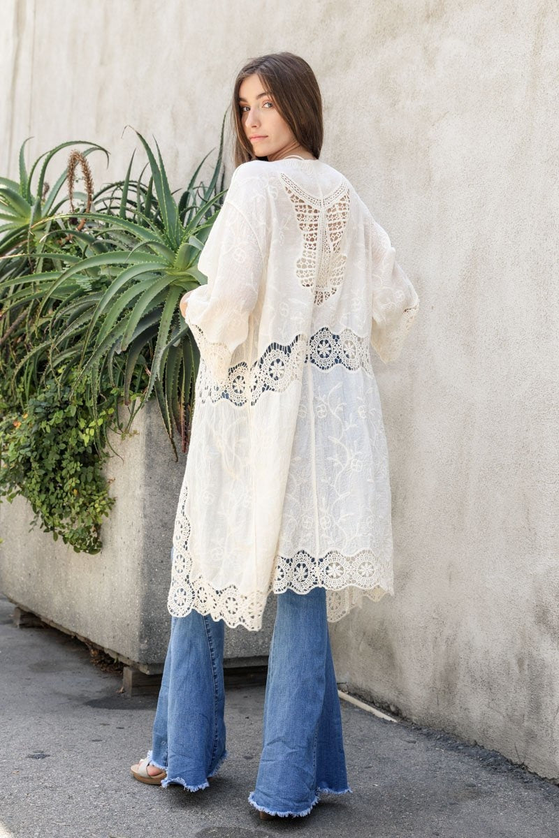 Crochet Open Patch Kimono-Soul Flow Apparel