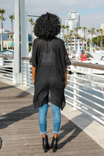 Sunshine Crochet Lace Trim Kimono-Soul Flow Apparel