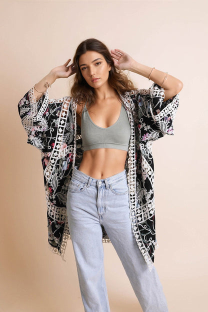 Heirloom Embroidered Kimono-Soul Flow Apparel