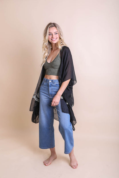 Chic Embroidered Kimono – Sophisticated Floral Design-Soul Flow Apparel