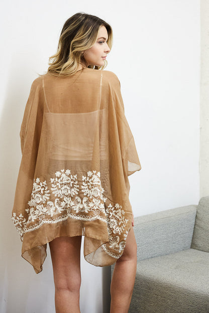 Chic Embroidered Kimono – Sophisticated Floral Design-Soul Flow Apparel