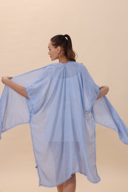 Lightweight Crochet Trim Boho Kimono Cardigan-Soul Flow Apparel