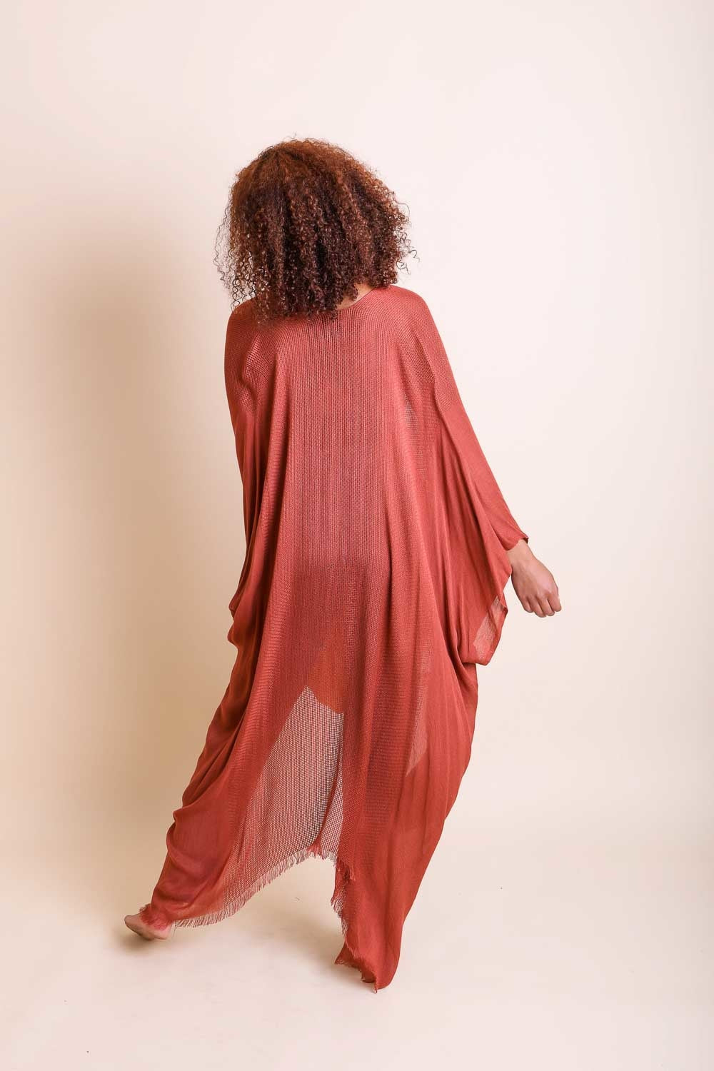 Frayed Trim Kimono-Soul Flow Apparel