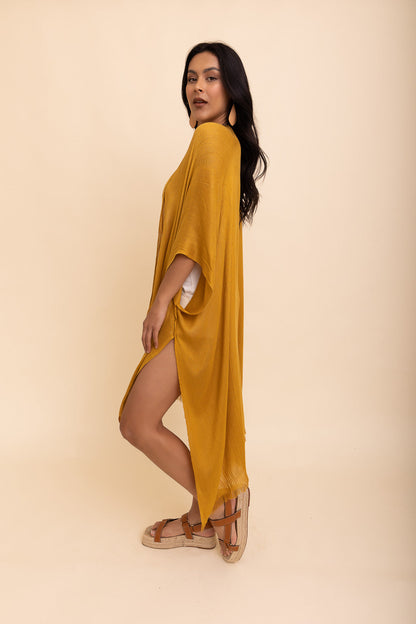 Sun-kissed Breeze Frayed Trim Kimono Leto Collection