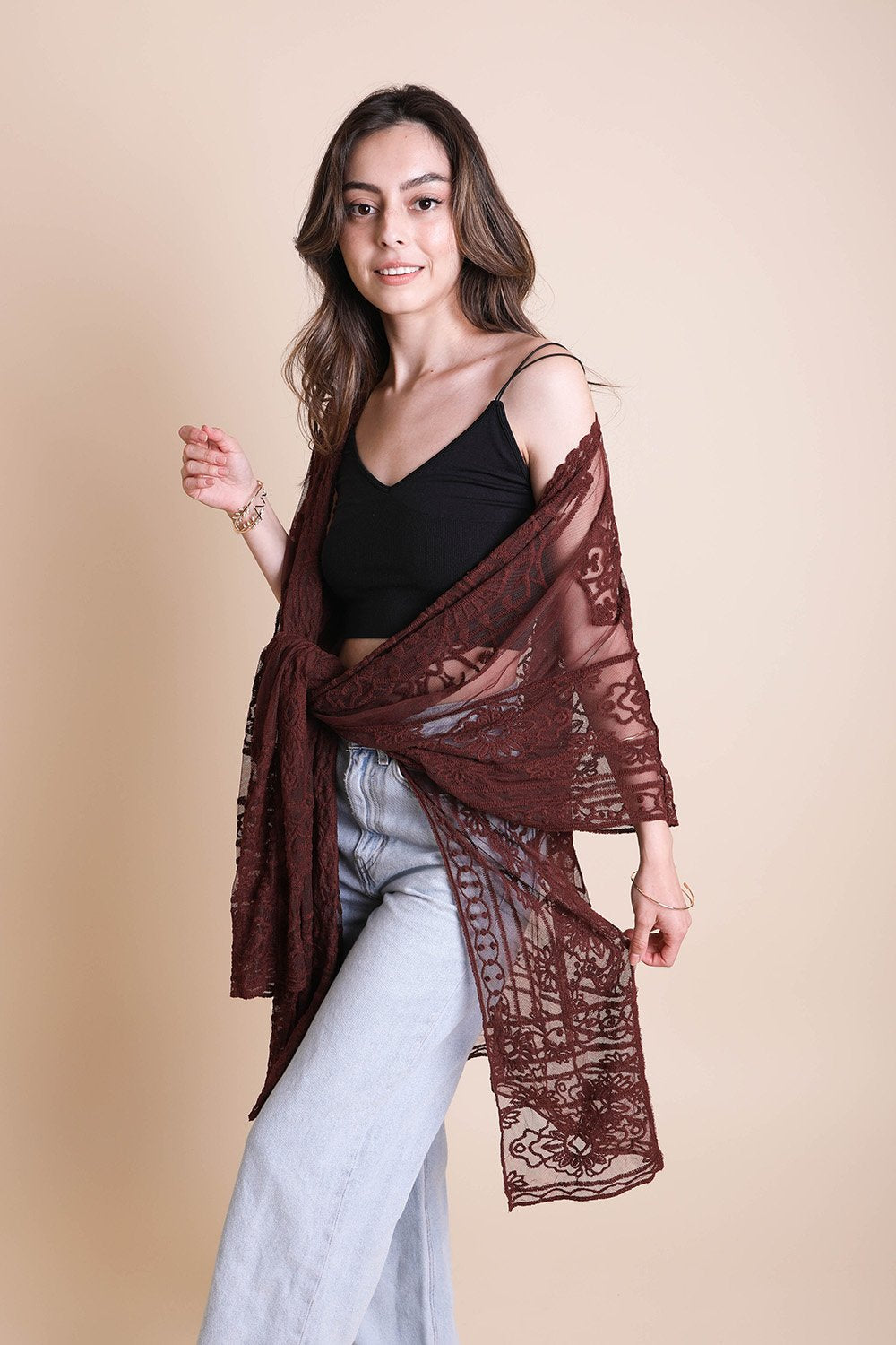 Floral Mandala Mesh Kimono-Soul Flow Apparel