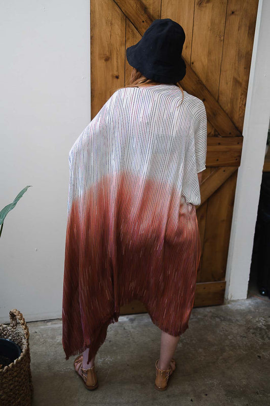Kimono - Ombre Vertical Stitched Kimono