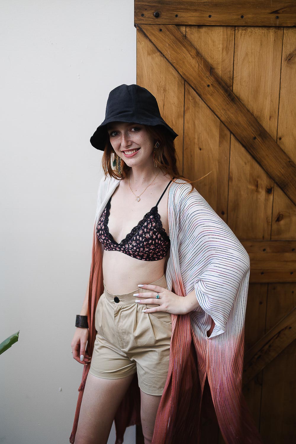 Kimono - Ombre Vertical Stitched Kimono