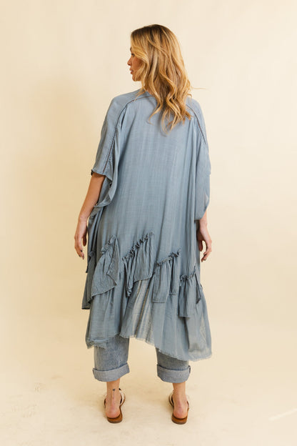 Solid Ruffle Edge Bohemian Kimono-Soul Flow Apparel